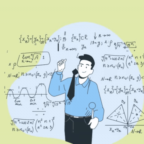 Illustration of an expert pointing up at a solution for consolidating multiple debts
